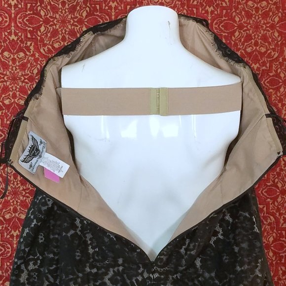 LIBERATED & FREE black lace strapless dress 10✨ - Picture 8 of 9